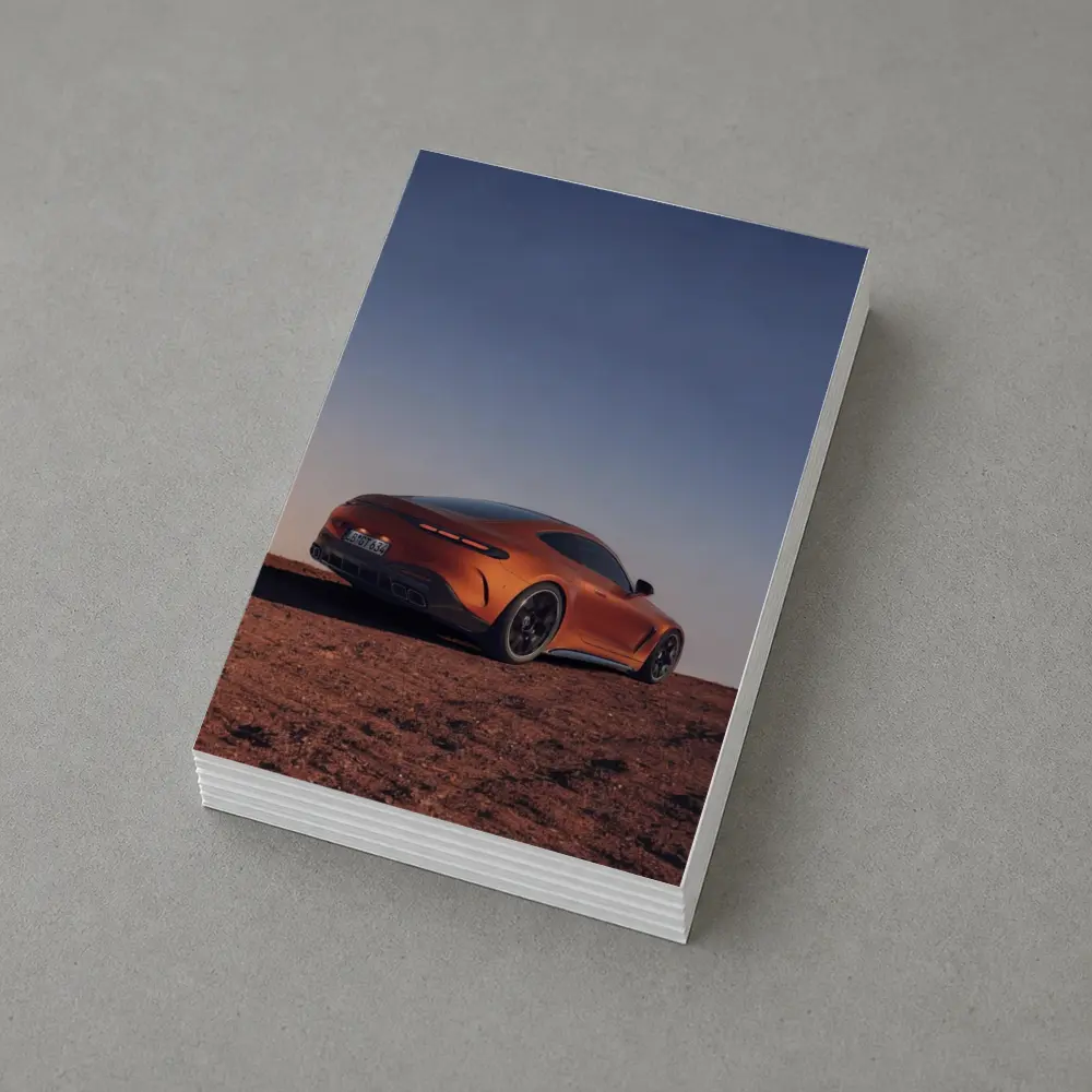 Mercedes AMG GT Orange Desert Dusk – Postcards
