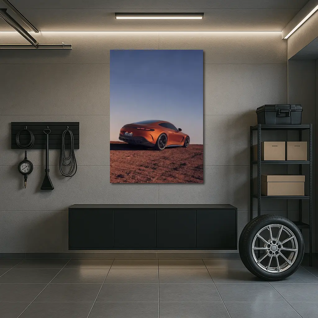 Mercedes AMG GT Orange Desert Dusk – Wall Art