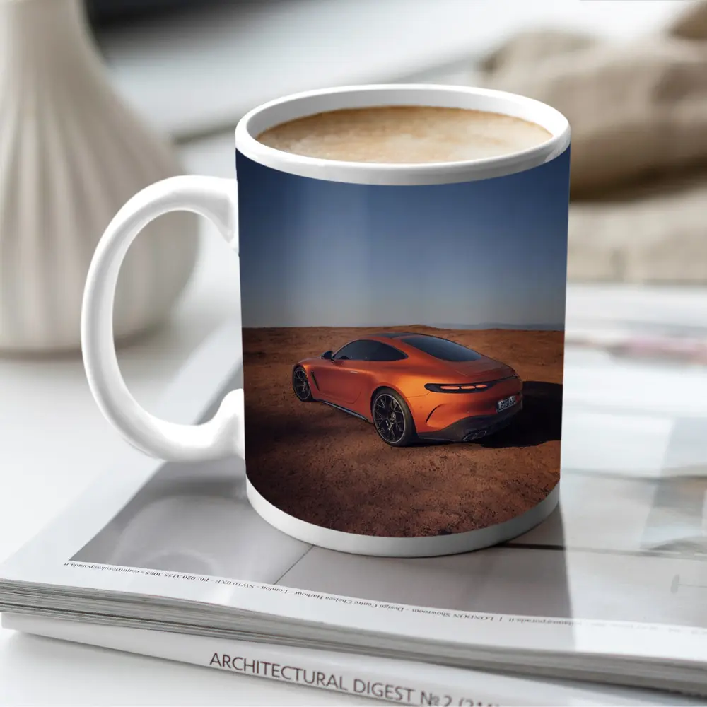Mercedes AMG GT Orange Desert Landscape – Mugs
