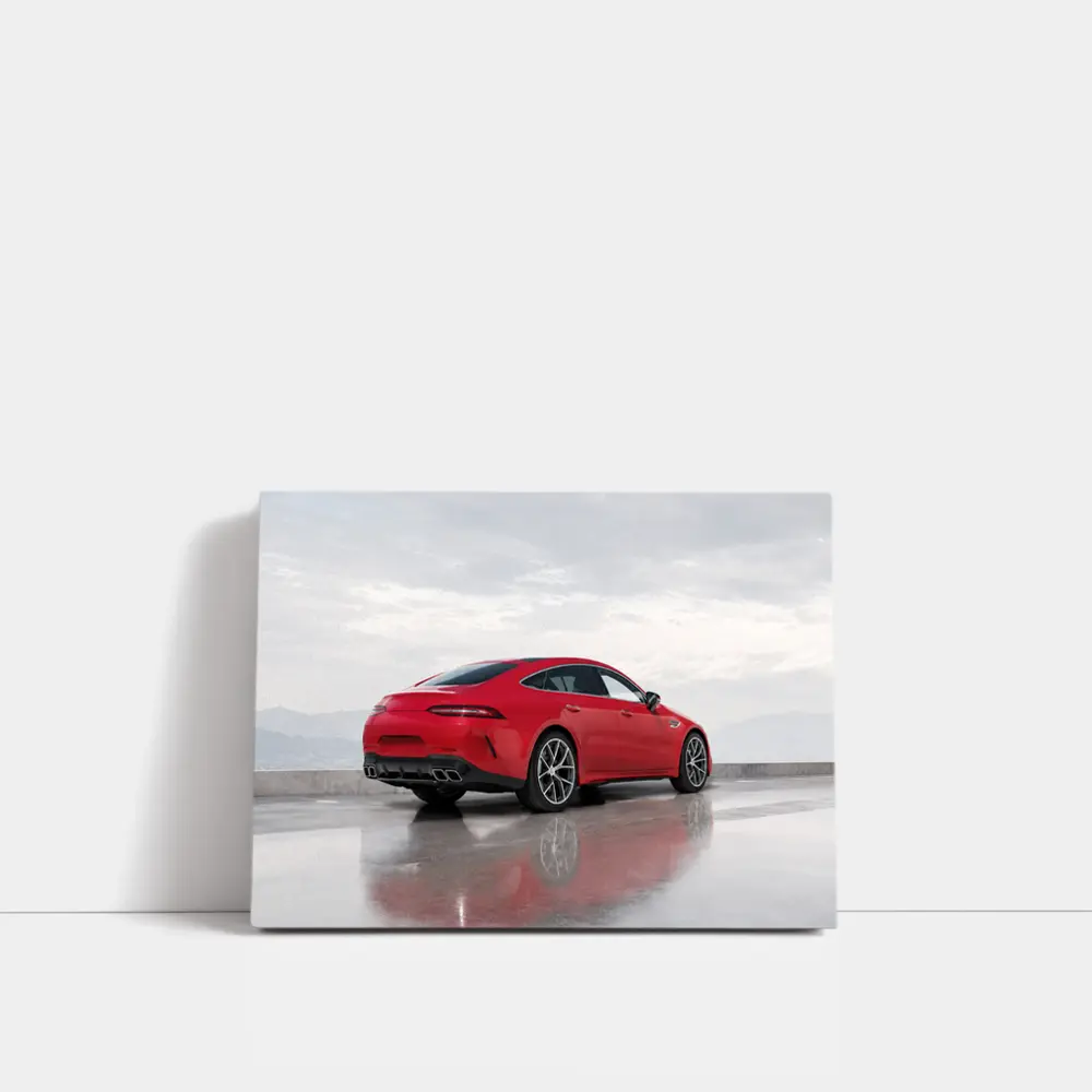 Mercedes AMG GT63 Red Coupe Wet Pavement – Wall Art
