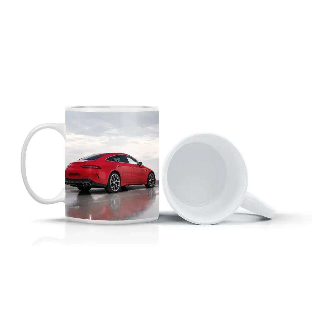 Mercedes AMG GT63 Red Coupe Wet Pavement – Mugs