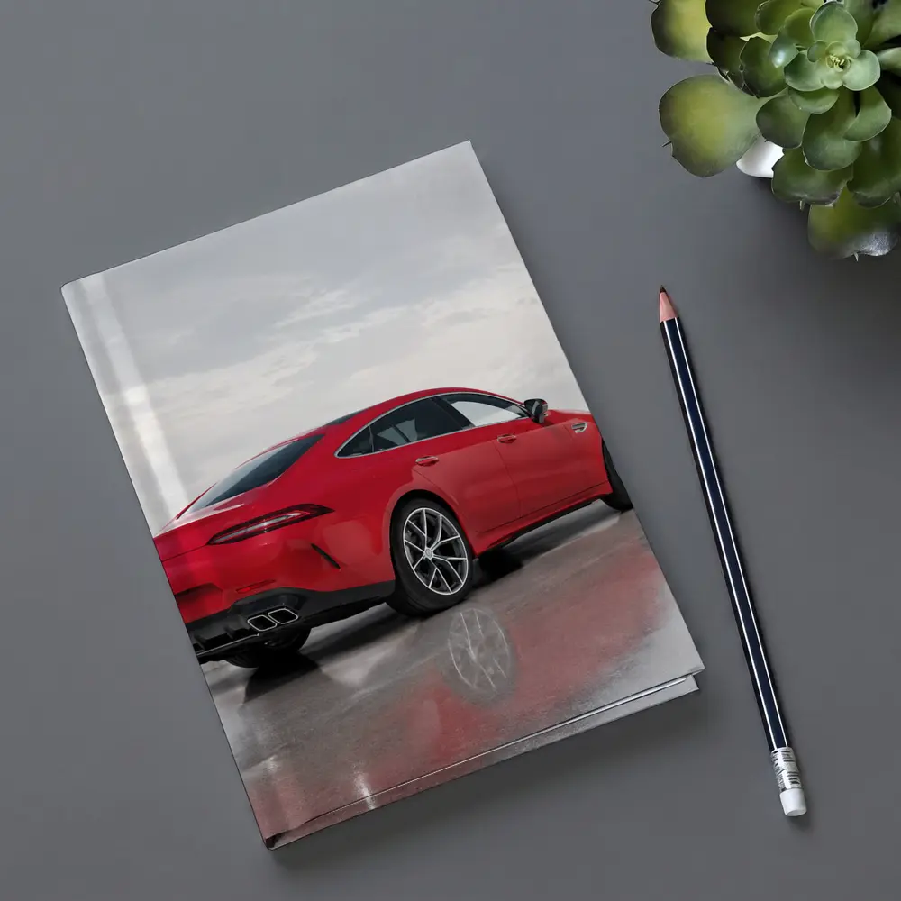 Mercedes AMG GT63 Red Coupe Wet Pavement – Notebooks