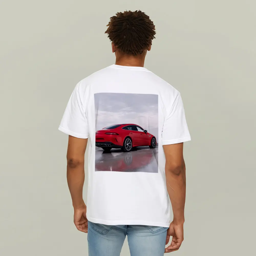 Mercedes AMG GT63 Red Coupe Wet Pavement – T-Shirts