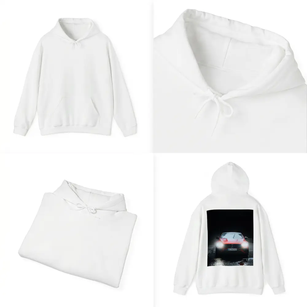 Mercedes AMG GT Dark Rainy Night Street – Hoodies