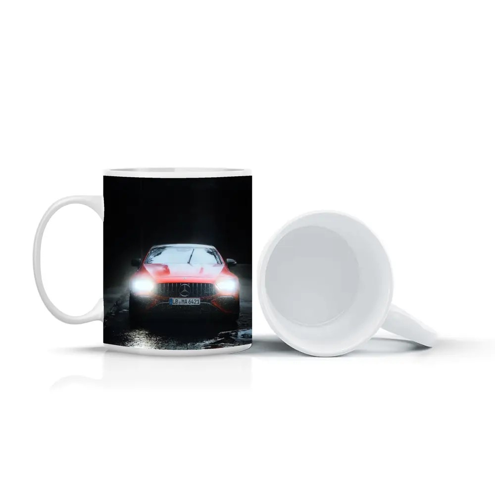 Mercedes AMG GT Dark Rainy Night Street – Mugs
