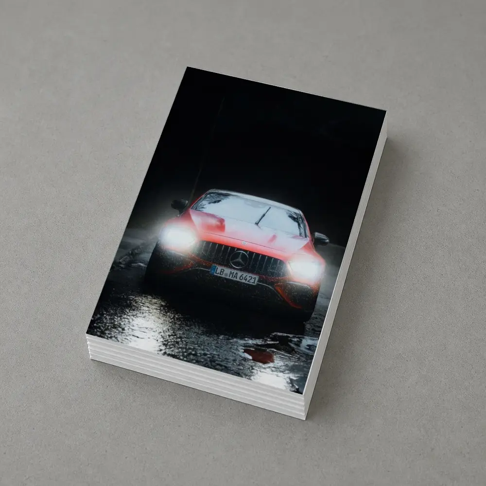 Mercedes AMG GT Dark Rainy Night Street – Postcards