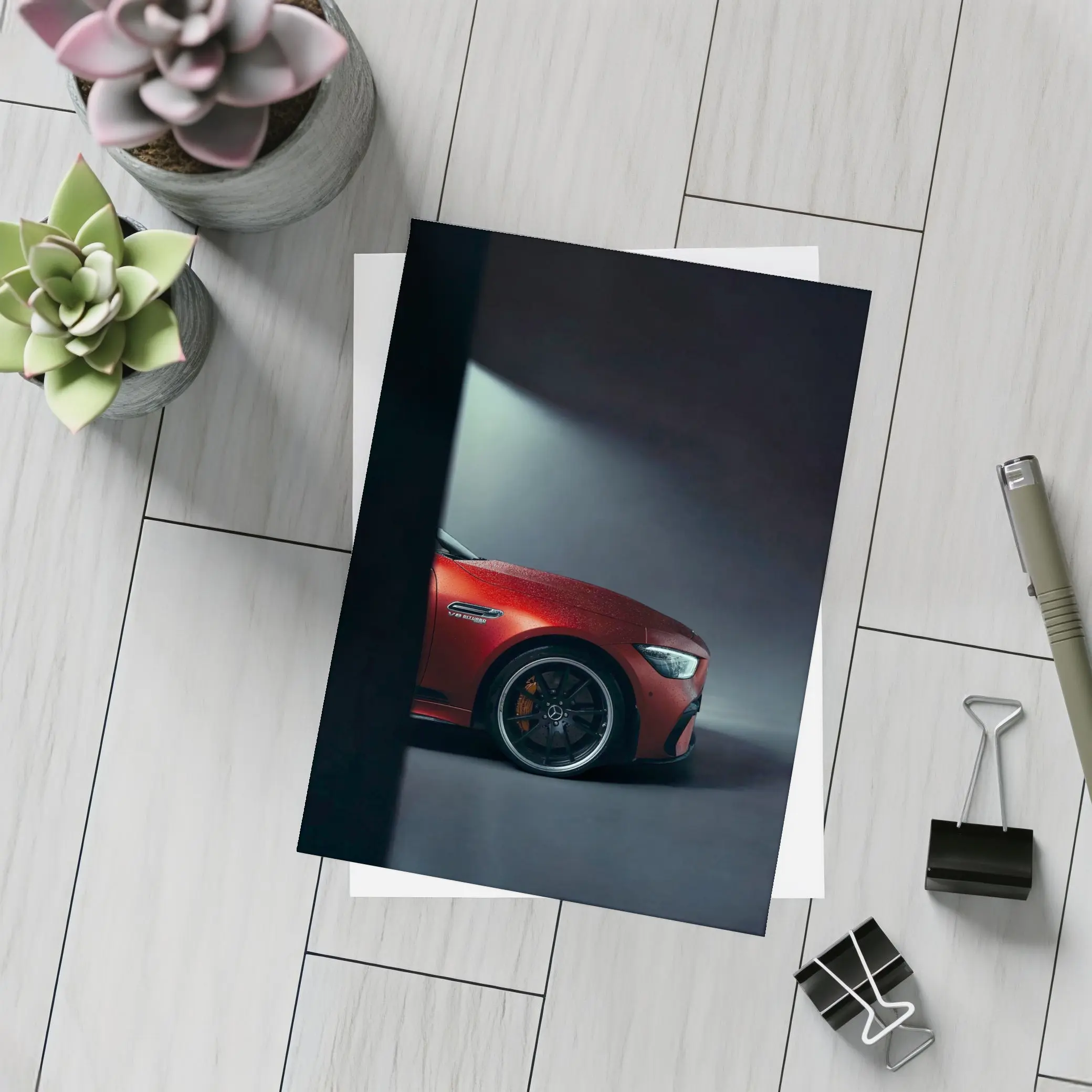 Mercedes AMG GT Red Dark Studio Shot – Postcards