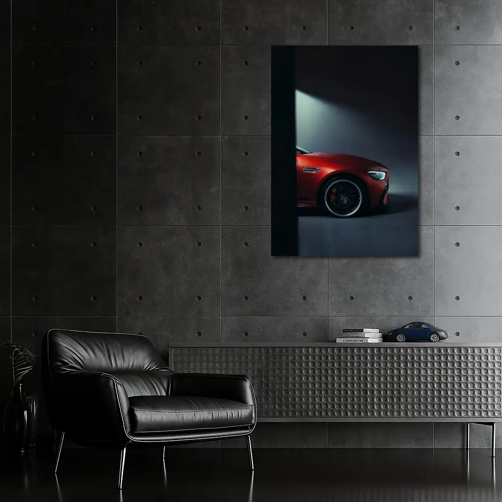 Mercedes AMG GT Red Dark Studio Shot – Wall Art