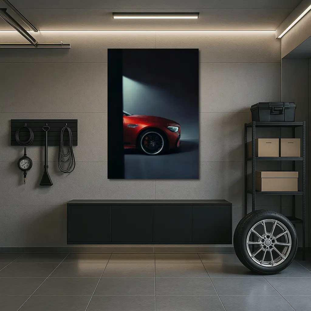 Mercedes AMG GT Red Dark Studio Shot – Wall Art