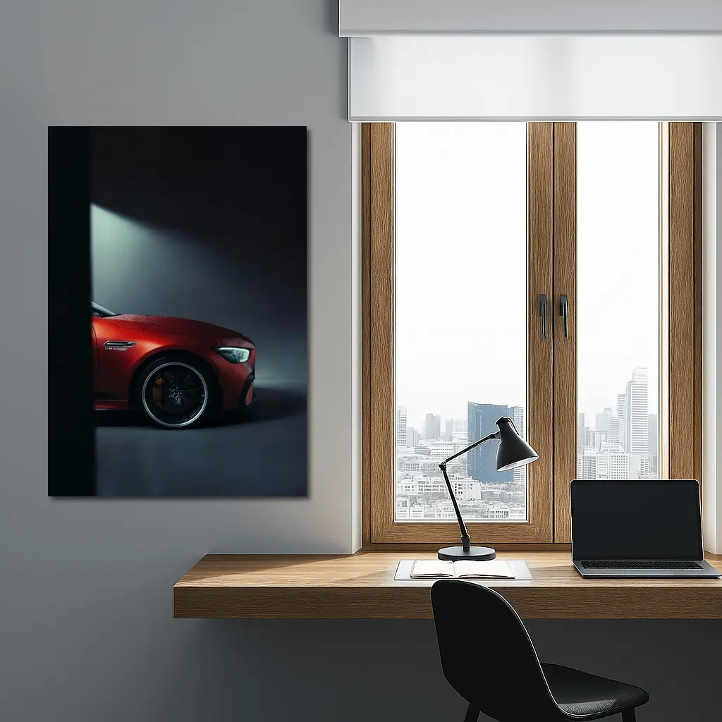 Mercedes AMG GT Red Dark Studio Shot – Wall Art