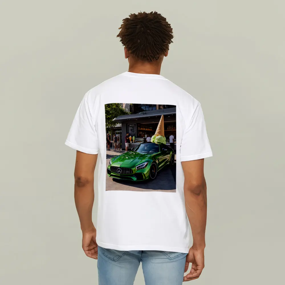 Mercedes AMG GT Green Outside Gelato Shop – T-Shirts