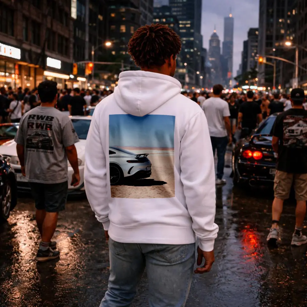 Mercedes AMG GT Desert Landscape Rear View – Hoodies