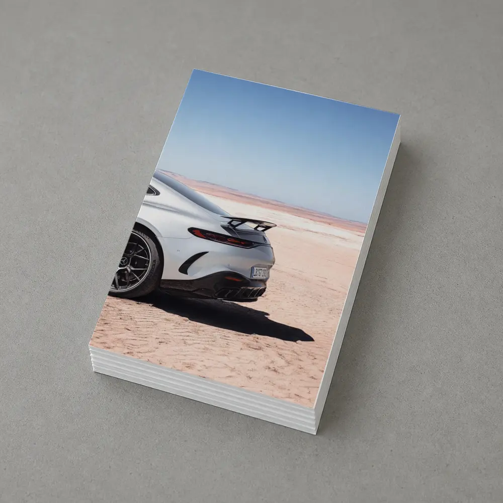 Mercedes AMG GT Desert Landscape Rear View – Postcards