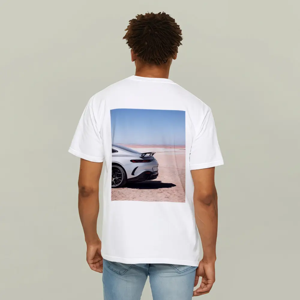 Mercedes AMG GT Desert Landscape Rear View – T-Shirts