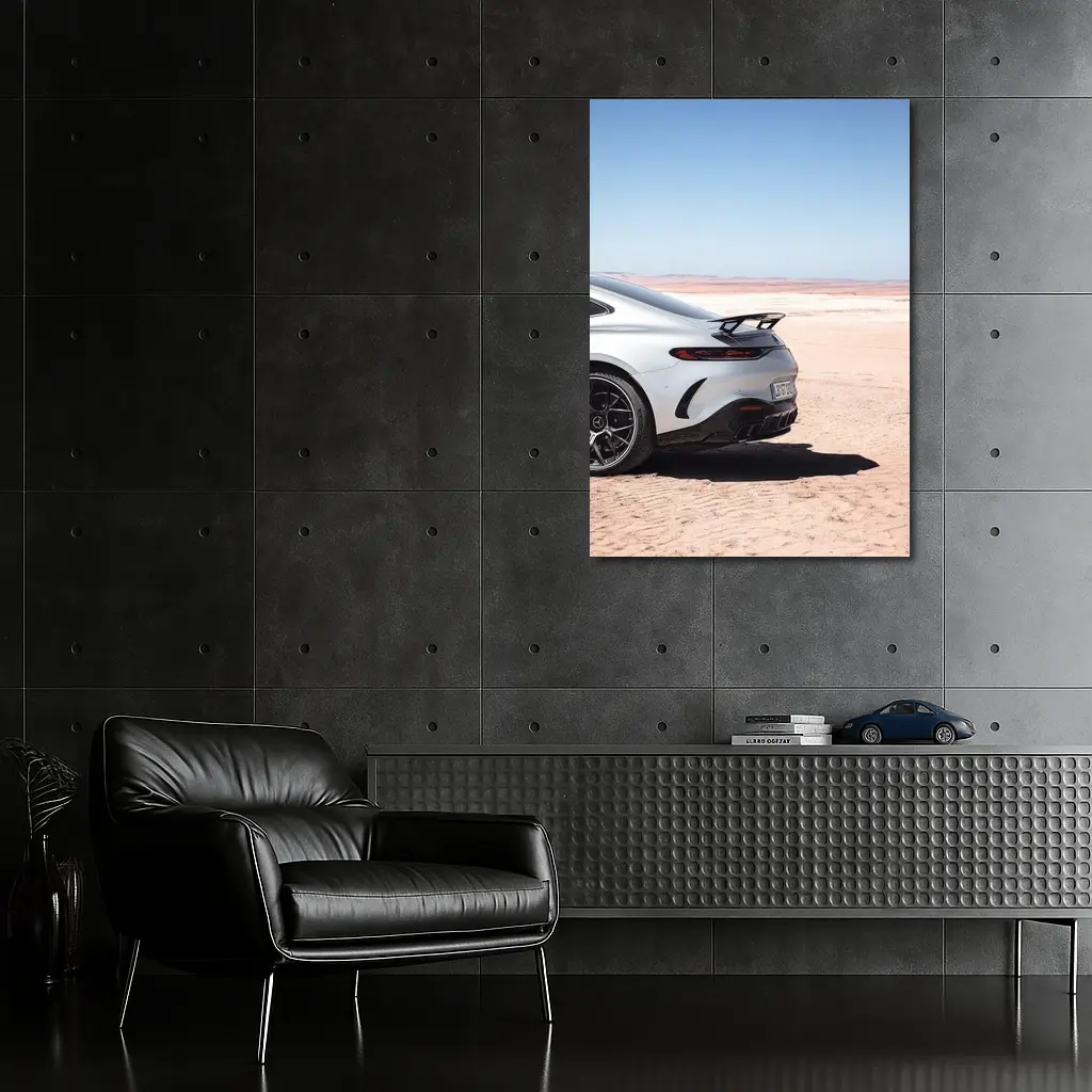 Mercedes AMG GT Desert Landscape Rear View – Wall Art