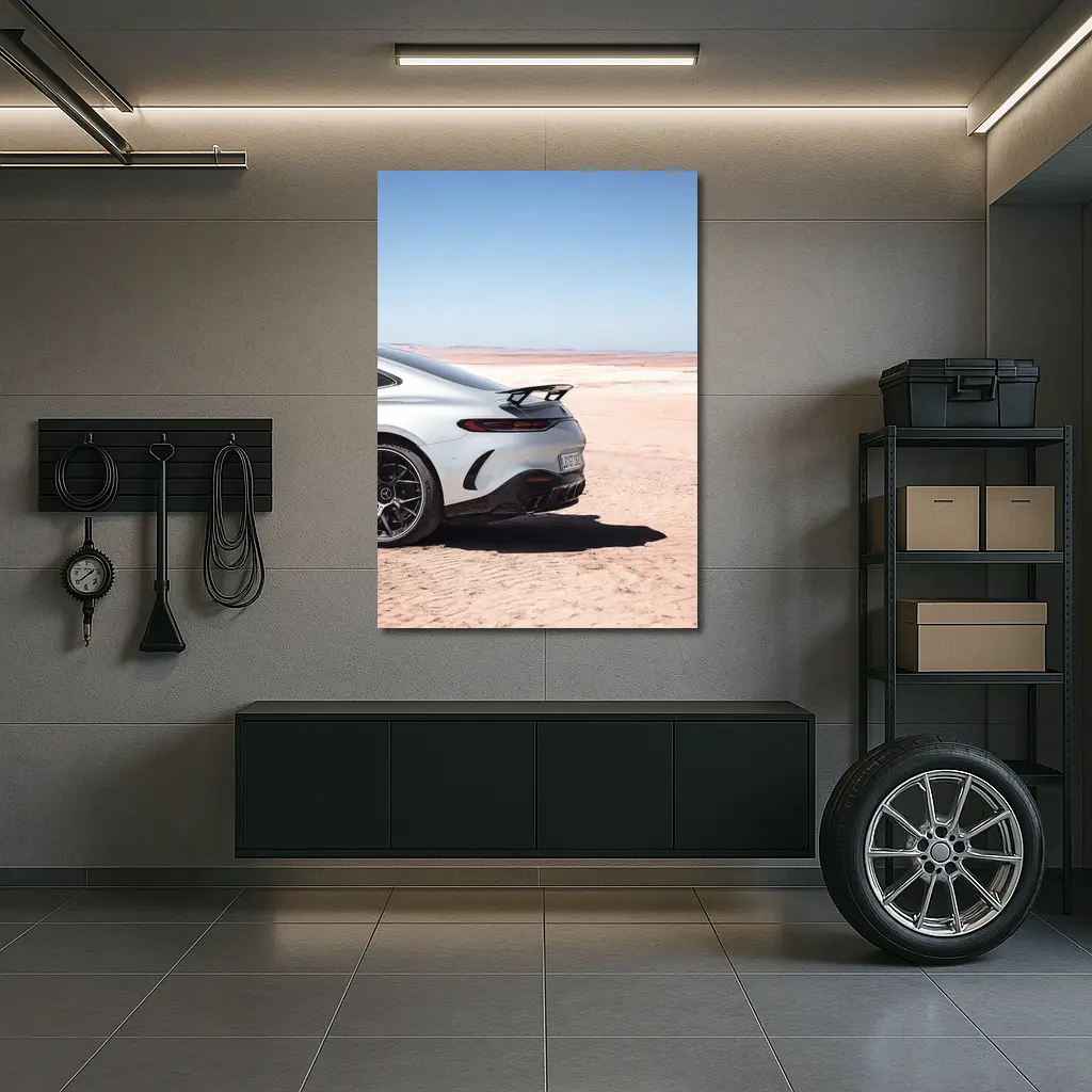 Mercedes AMG GT Desert Landscape Rear View – Wall Art