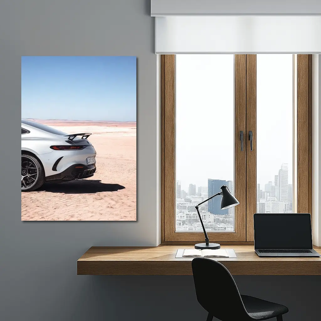 Mercedes AMG GT Desert Landscape Rear View – Wall Art