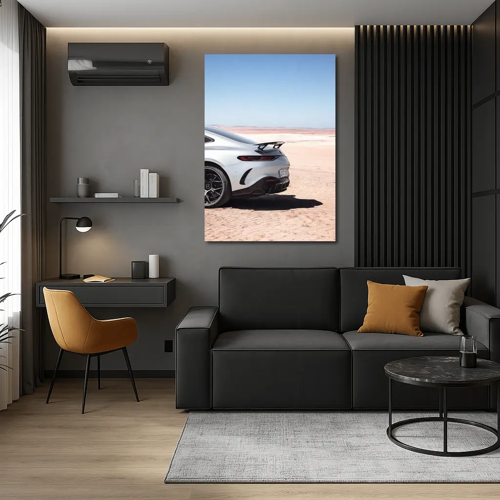 Mercedes AMG GT Desert Landscape Rear View – Wall Art