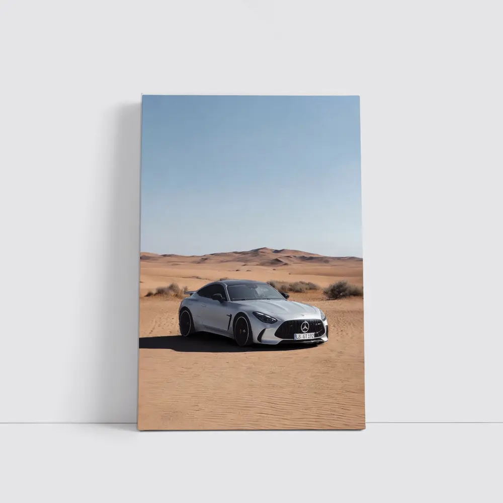 Mercedes AMG GT Silver Desert Sand Dunes – Wall Art
