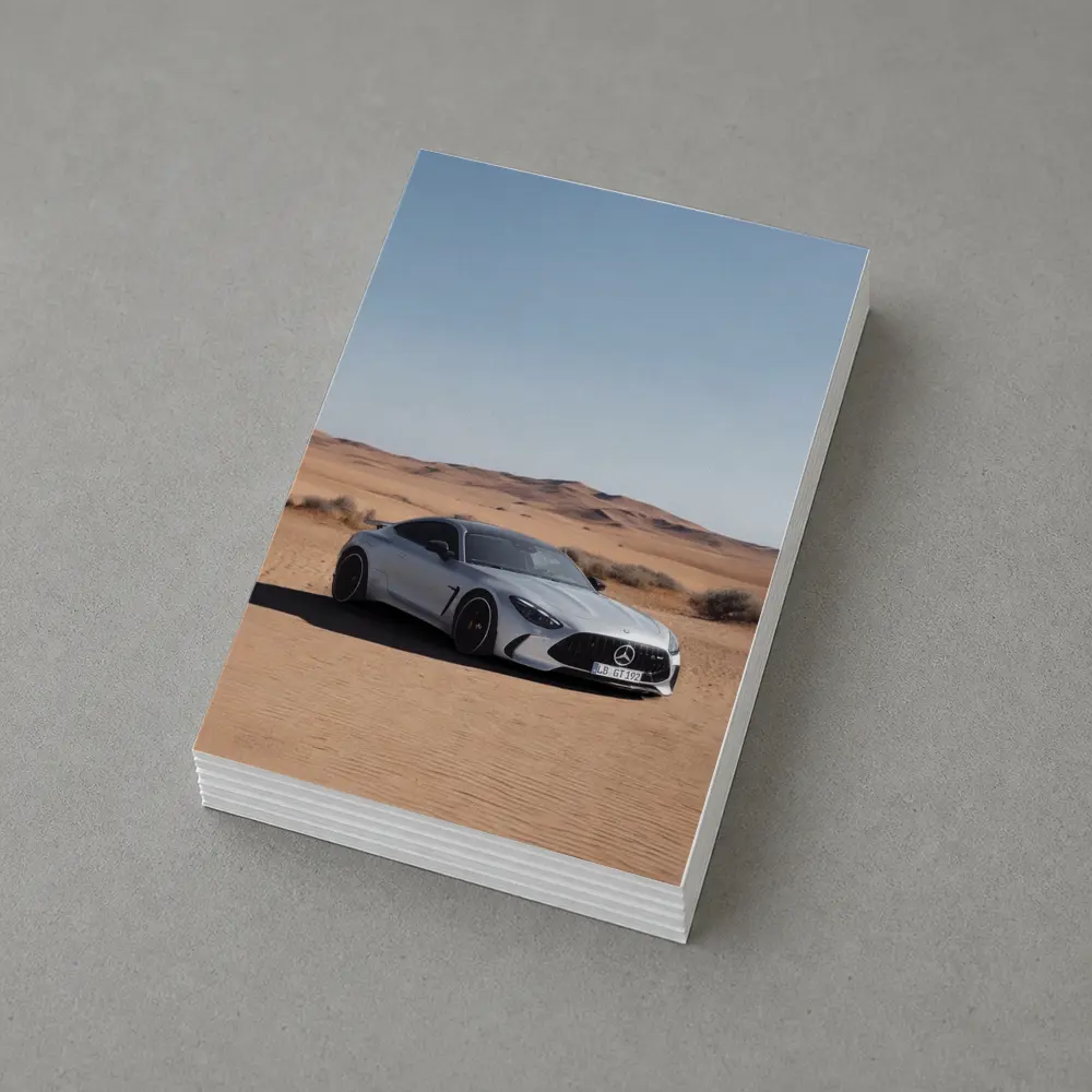 Mercedes AMG GT Silver Desert Sand Dunes – Postcards