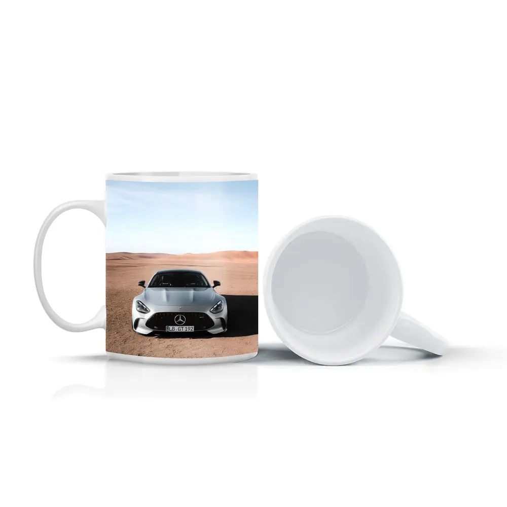 Mercedes AMG GT Silver Desert Front View – Mugs