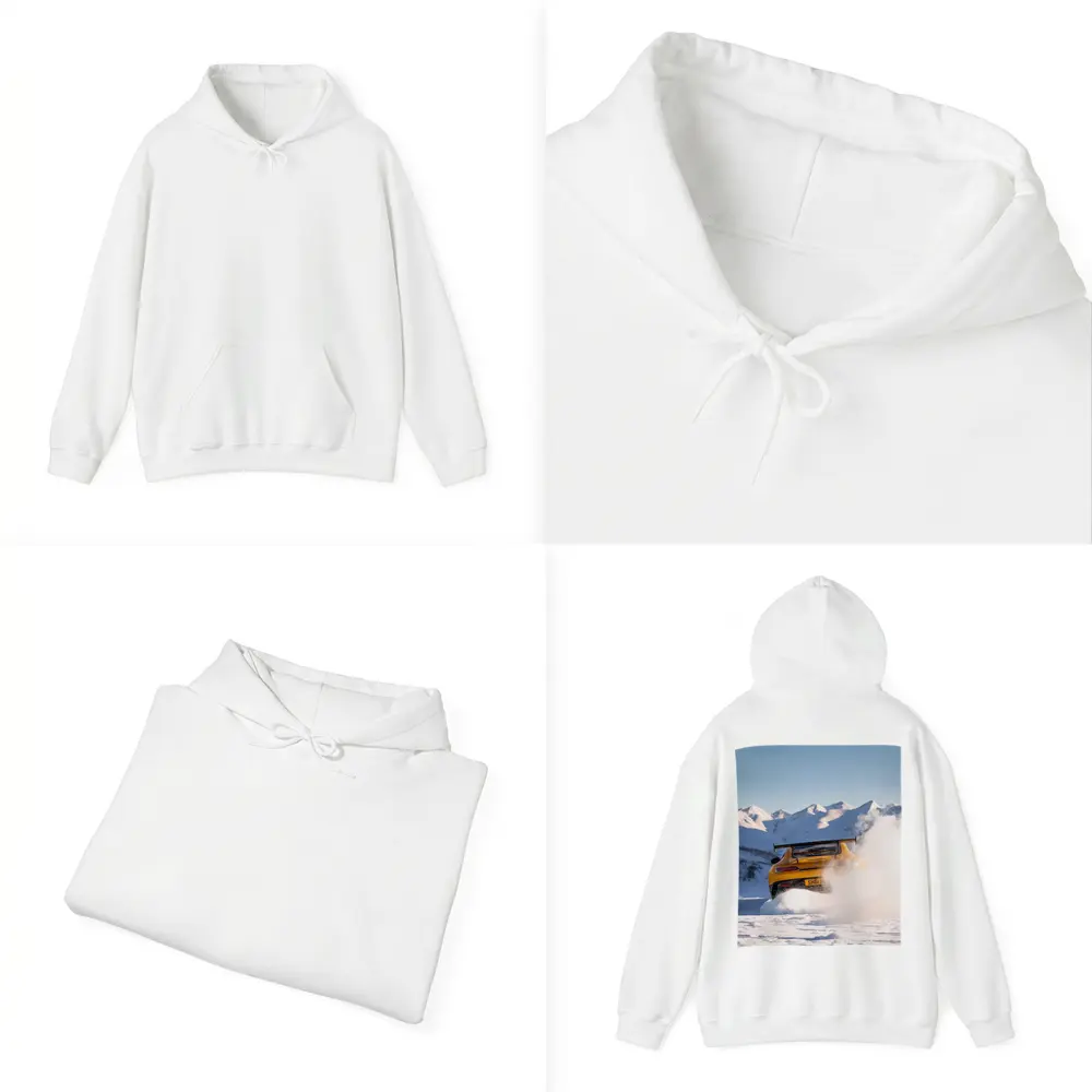 Mercedes AMG GT Drifting Snowy Mountain Landscape – Hoodies