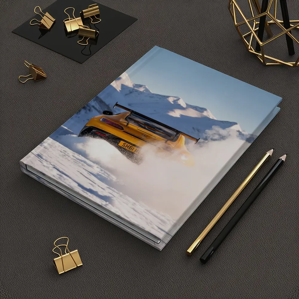 Mercedes AMG GT Drifting Snowy Mountain Landscape – Notebooks