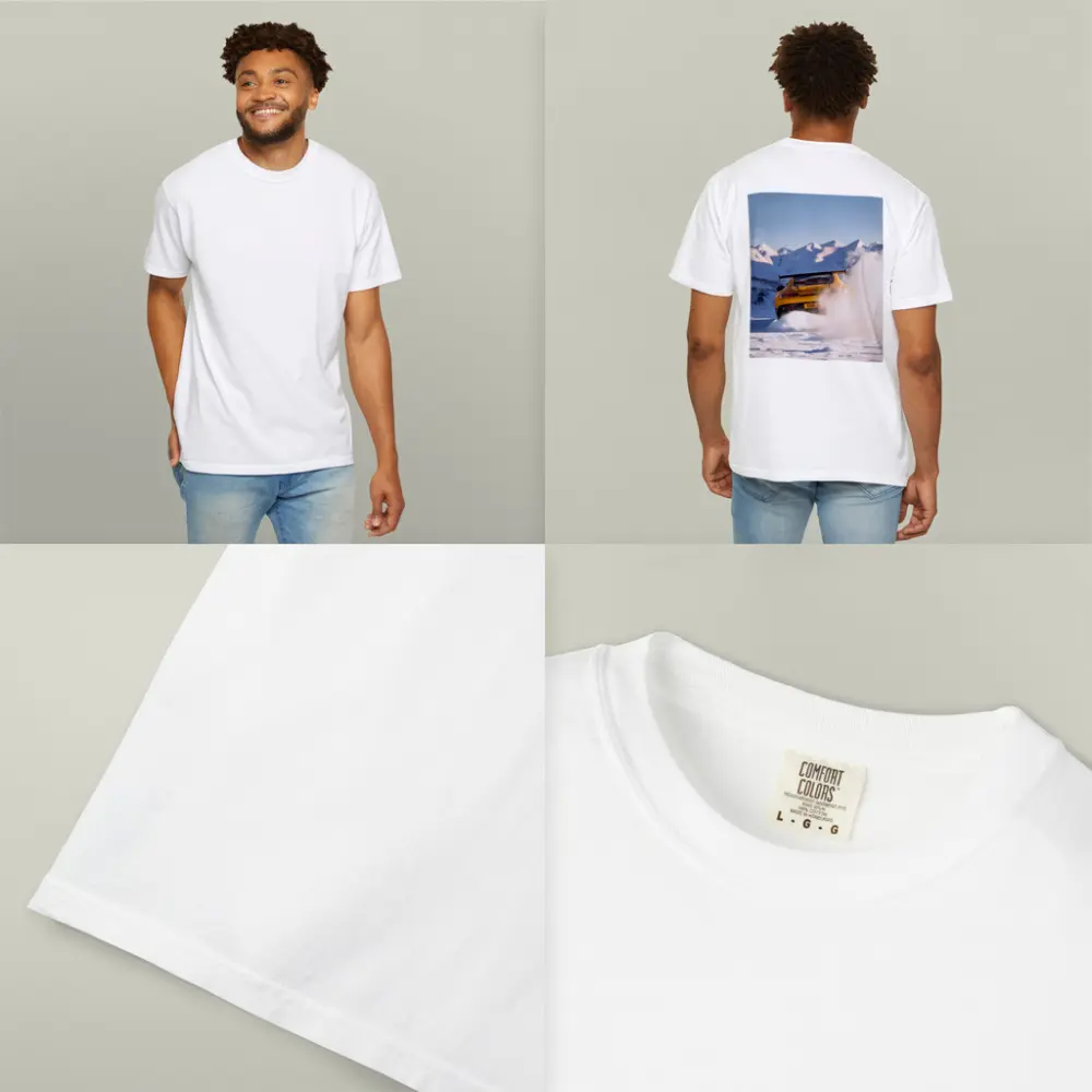 Mercedes AMG GT Drifting Snowy Mountain Landscape – T-Shirts