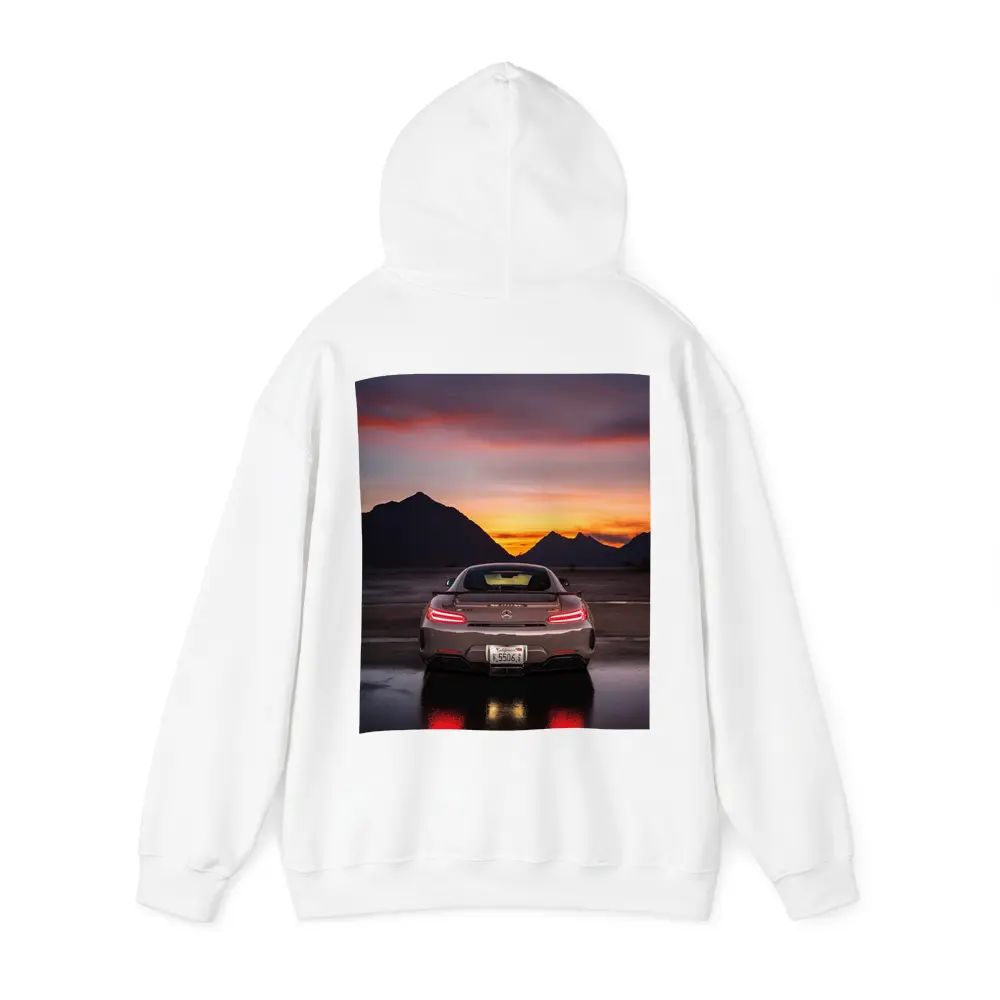 Mercedes AMG GT R Sunset Mountains Rear – Hoodies