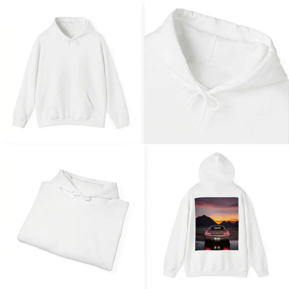 Mercedes AMG GT R Sunset Mountains Rear – Hoodies