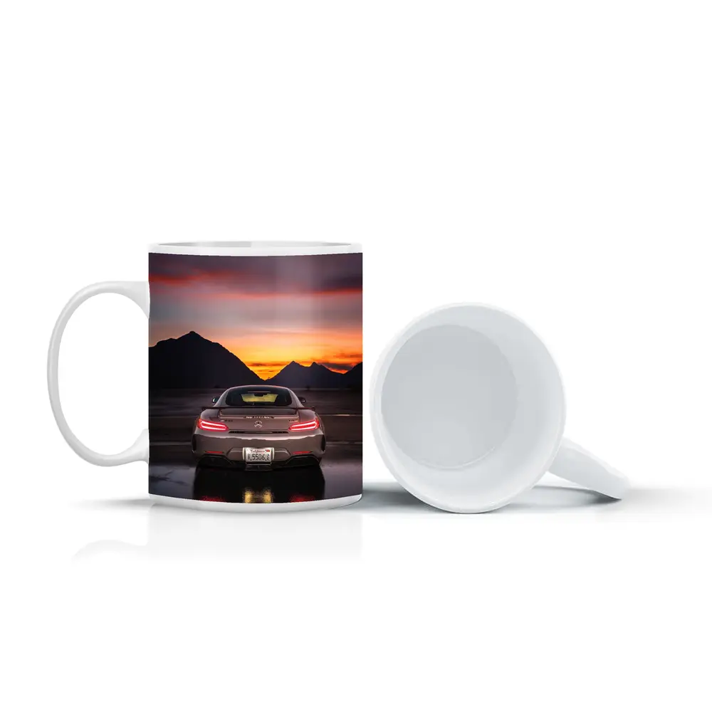 Mercedes AMG GT R Sunset Mountains Rear – Mugs