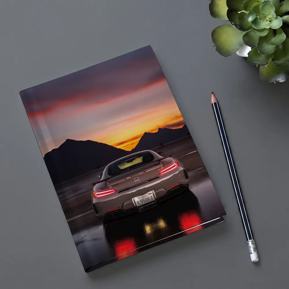 Mercedes AMG GT R Sunset Mountains Rear – Notebooks