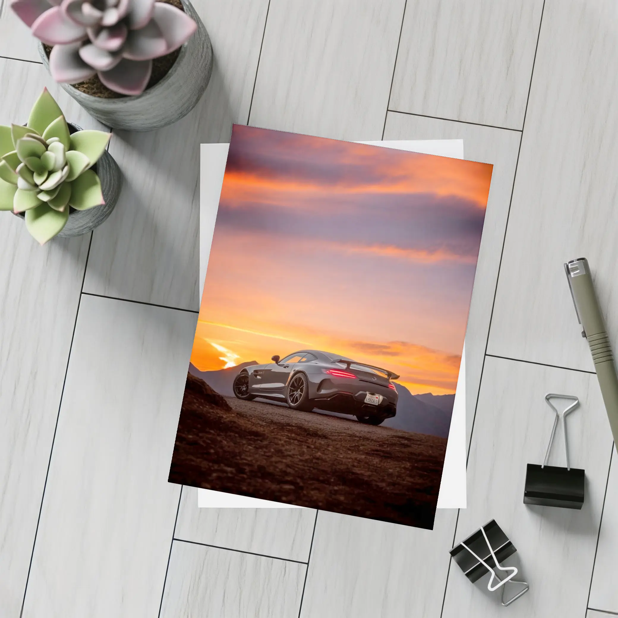 Mercedes AMG GT R Fiery Sunset Sky – Postcards
