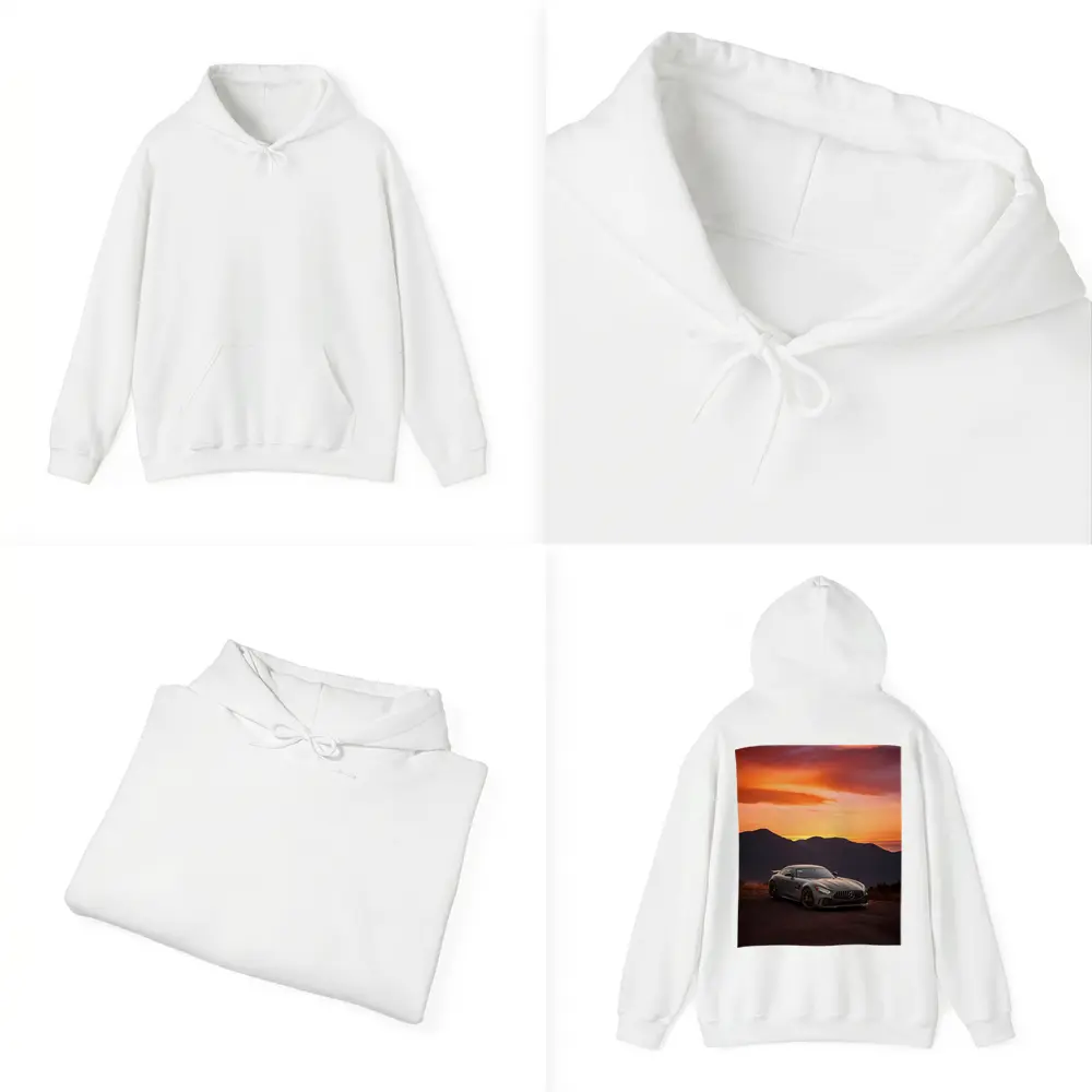 Mercedes AMG GT R Fiery Sunset Mountains – Hoodies