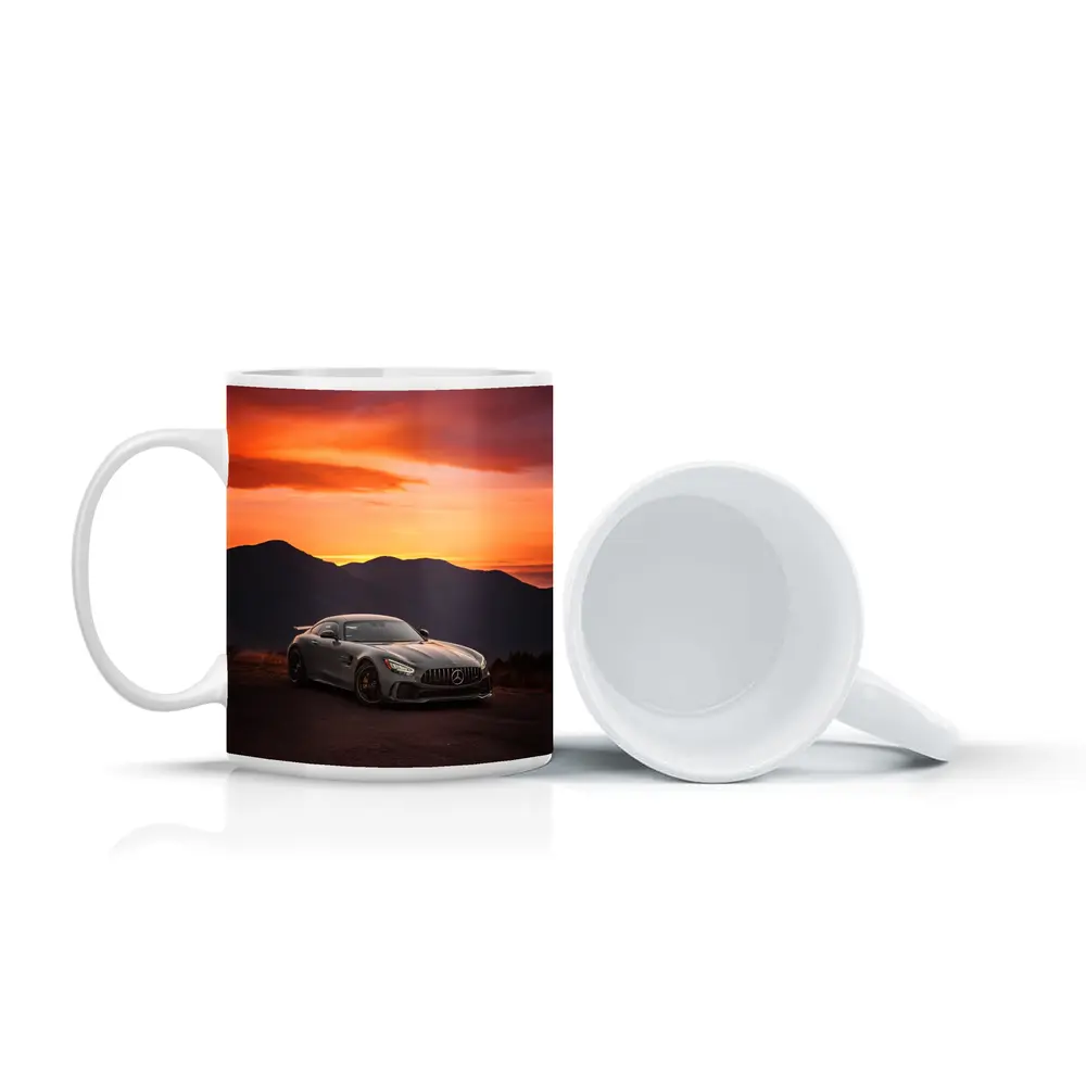 Mercedes AMG GT R Fiery Sunset Mountains – Mugs