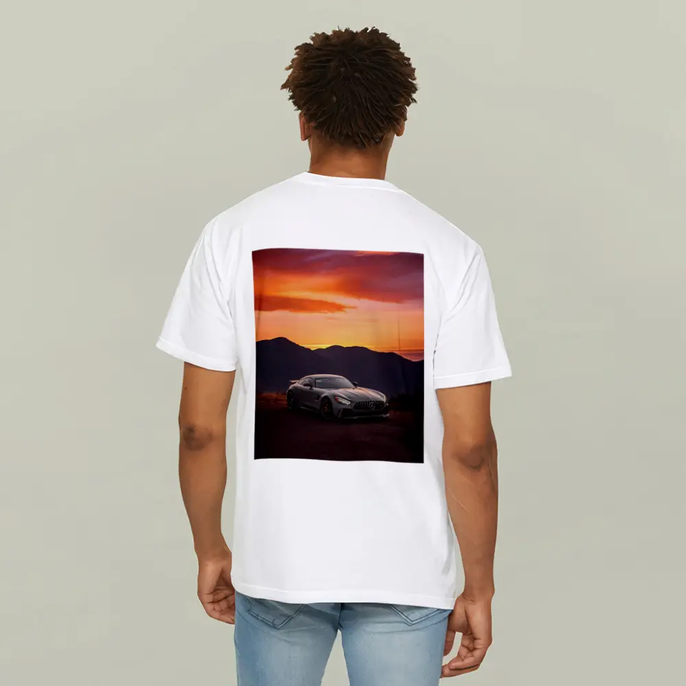 Mercedes AMG GT R Fiery Sunset Mountains – T-Shirts