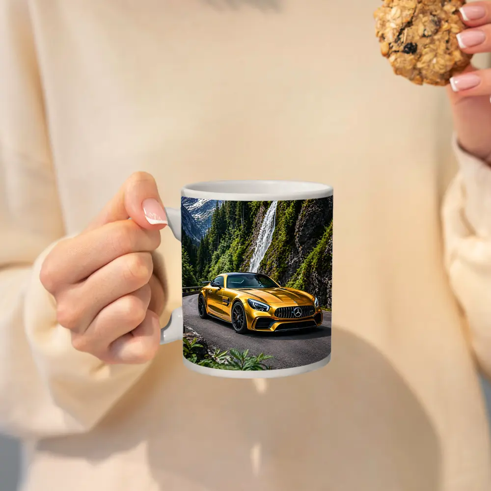 Mercedes AMG GT Gold Mountain Waterfall Road – Mugs