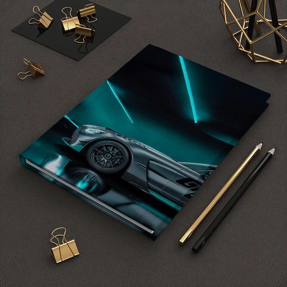 Mercedes AMG GT Neon Teal Garage Night – Notebooks