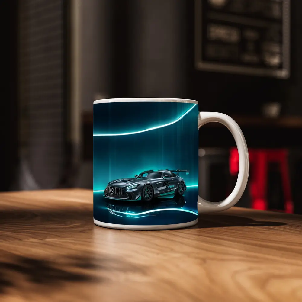 Mercedes AMG GT2 Neon Teal Studio – Mugs