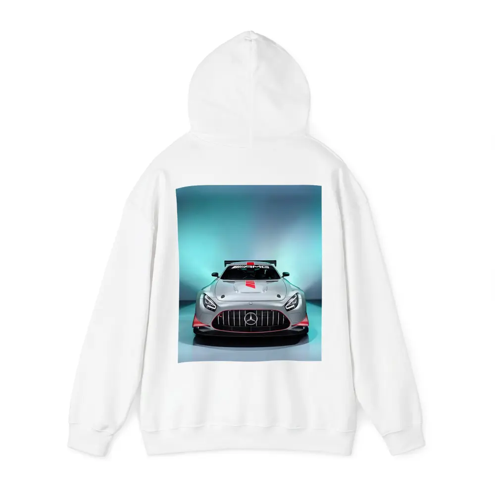 Mercedes AMG GT3 Silver Studio Front View – Hoodies