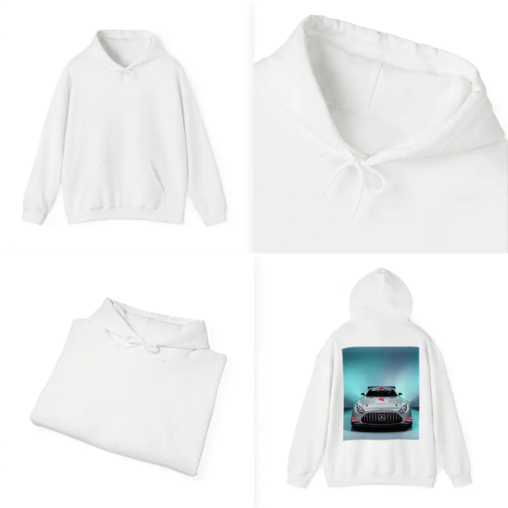 Mercedes AMG GT3 Silver Studio Front View – Hoodies