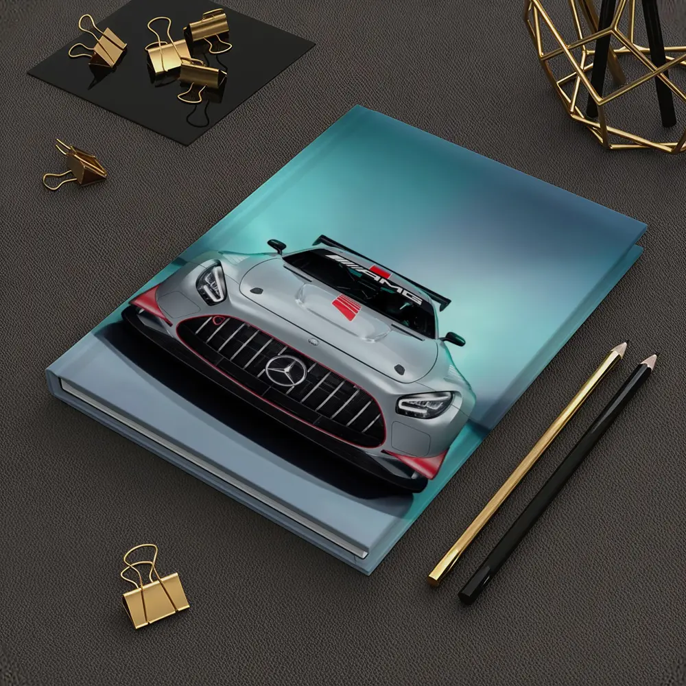 Mercedes AMG GT3 Silver Studio Front View – Notebooks
