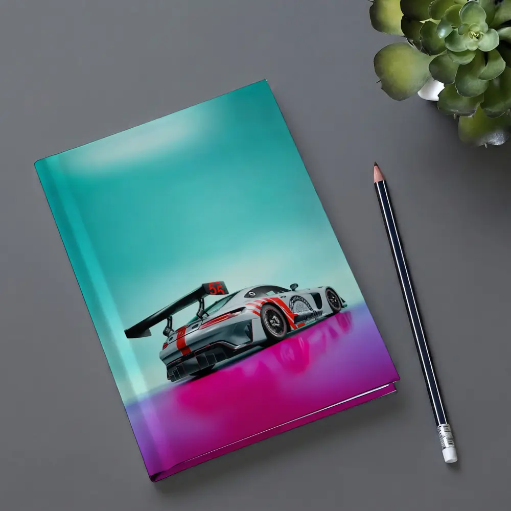Mercedes AMG GT3 Racing Car Neon Background – Notebooks