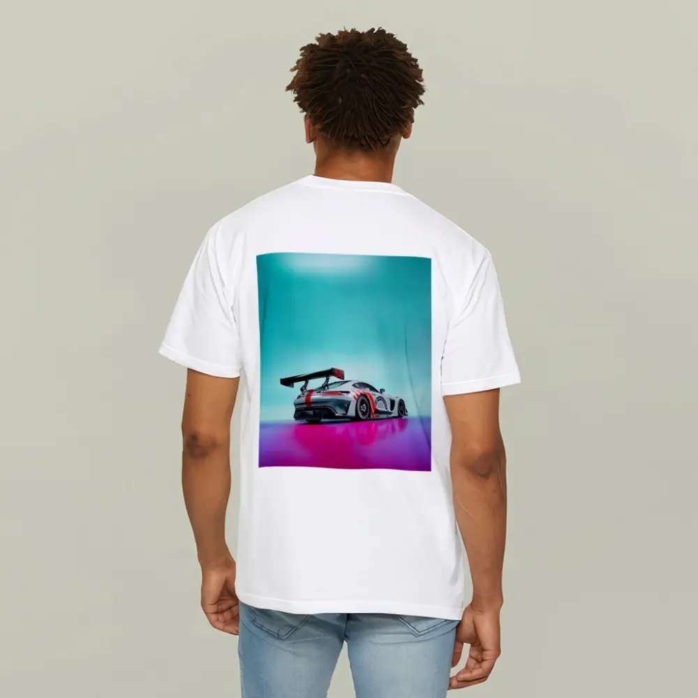 Mercedes AMG GT3 Racing Car Neon Background – T-Shirts