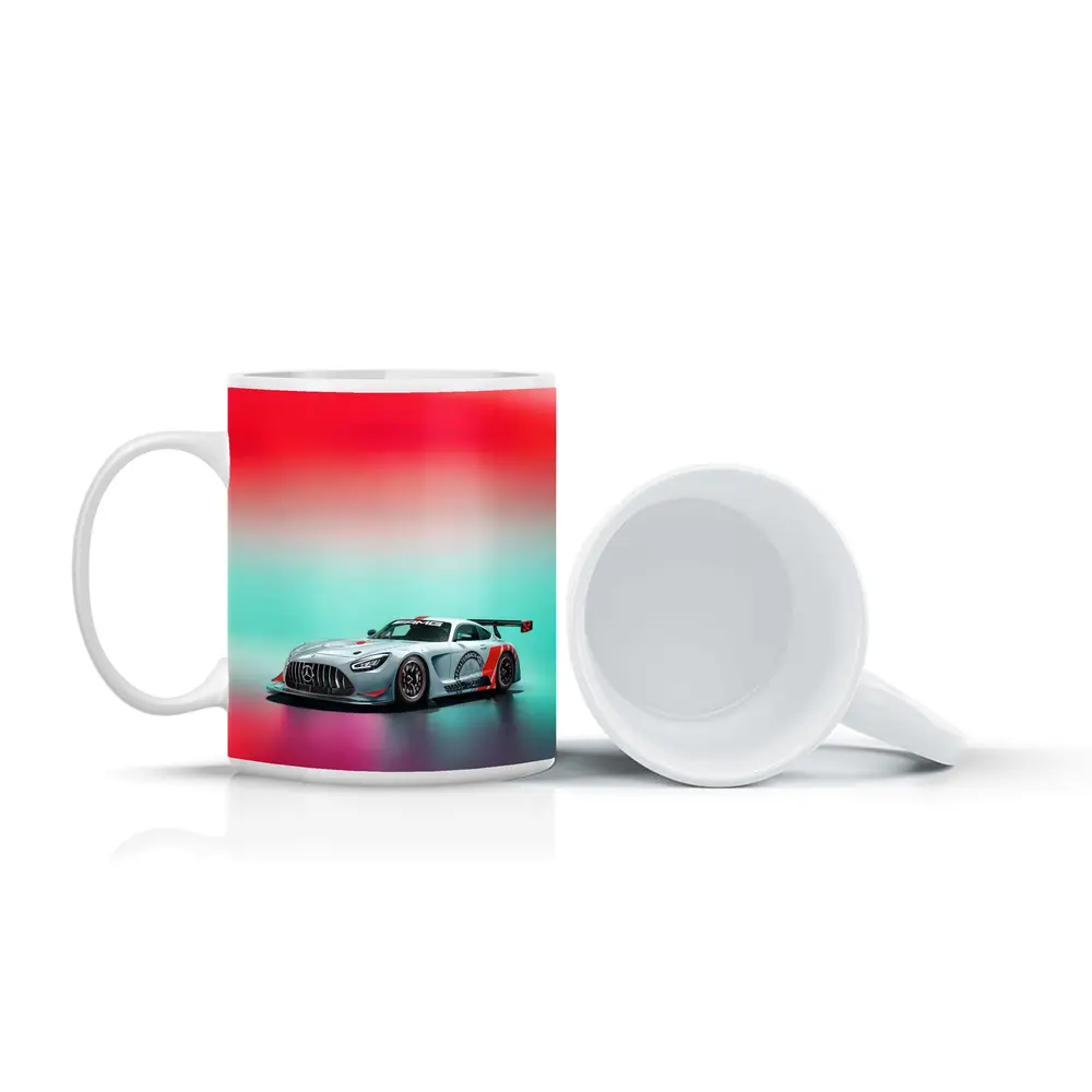 Mercedes AMG GT3 Racing Car Neon Background – Mugs