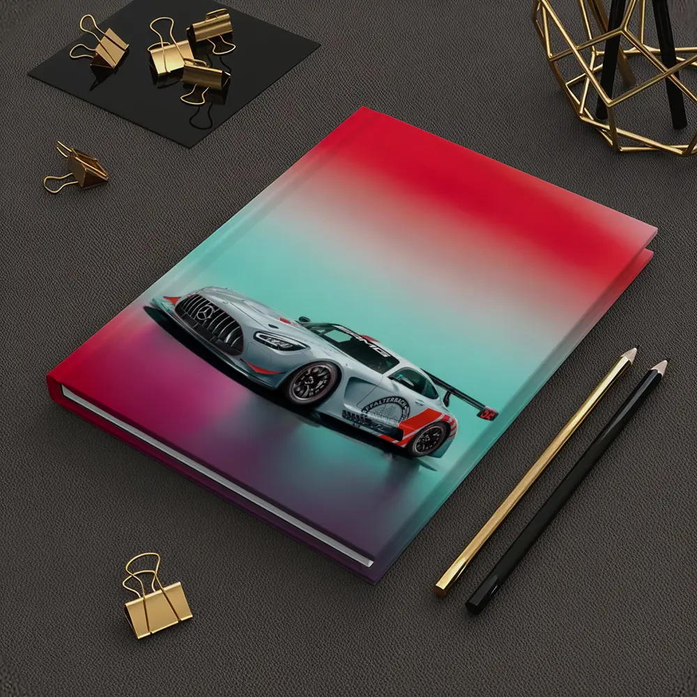 Mercedes AMG GT3 Racing Car Neon Background – Notebooks