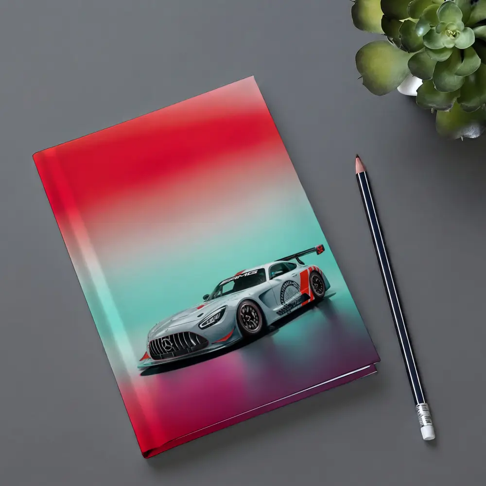 Mercedes AMG GT3 Racing Car Neon Background – Notebooks