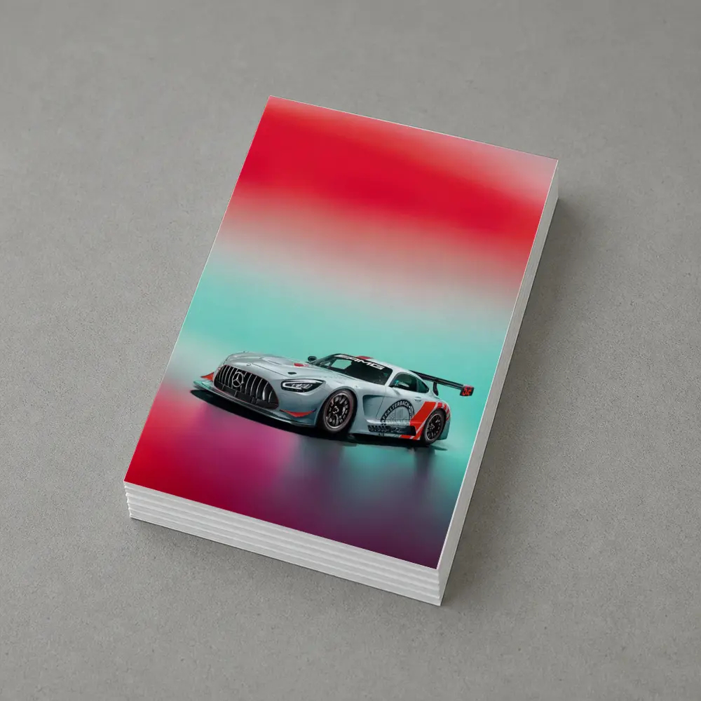Mercedes AMG GT3 Racing Car Neon Background – Postcards