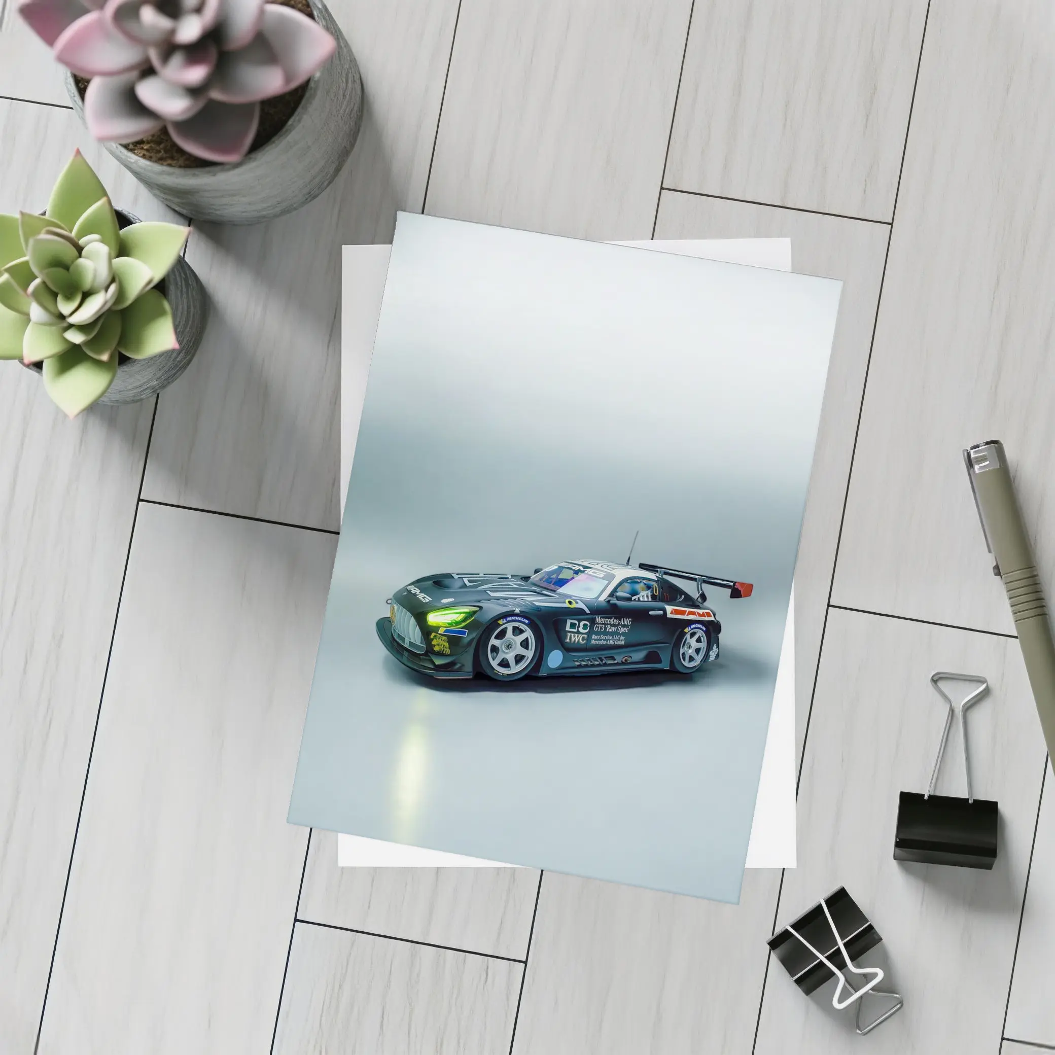 Mercedes AMG GT3 Race Car Dark Studio – Postcards