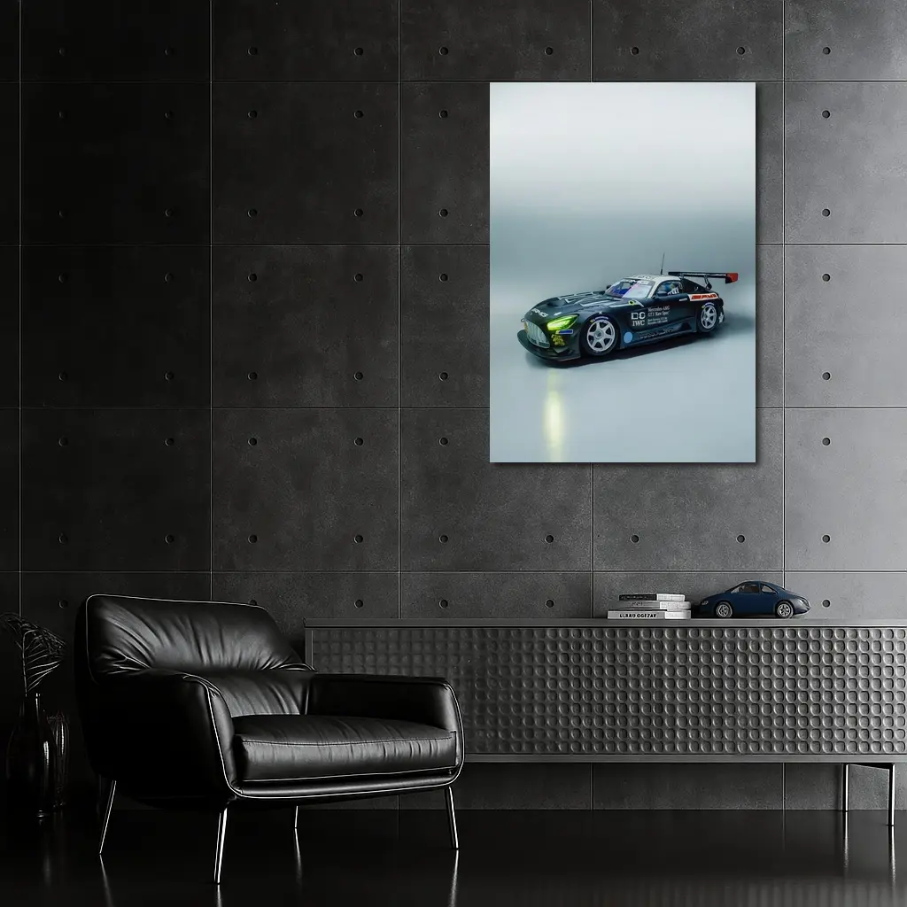 Mercedes AMG GT3 Race Car Dark Studio – Wall Art